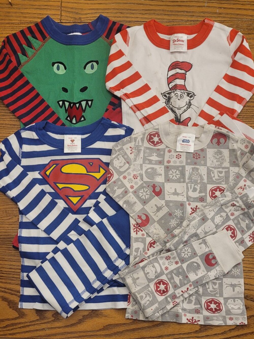 Hanna Andersson PJs Pajamas Lot / Bundle - 110 / 5 - Superman Star Wars Cat Hat